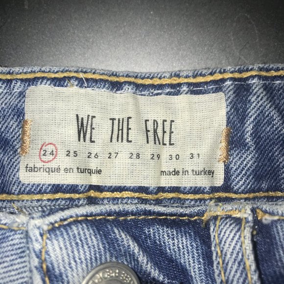Free People blue novelty embellished blue jeans 24 - Picture 8 of 8